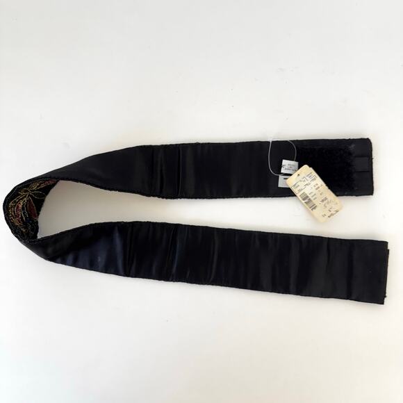 La Regale Handmade Fully Sequin Embellished Belt Satin Black Multi L NWT main image 10